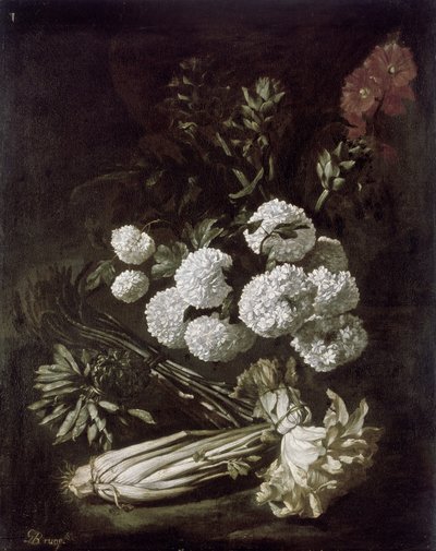 Natura morta di fiori e verdure, XVII secolo da Giovanni Battista Ruoppolo or Ruopolo